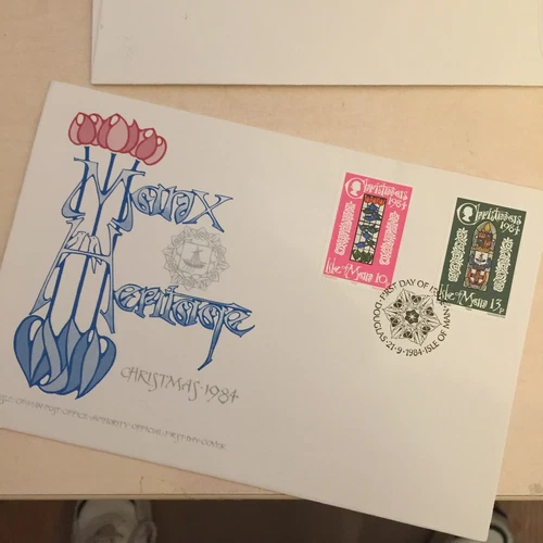GB ISLE OF MAN FDC FIRST DAY COVER Christmas 1984 Manx Heritage WCP