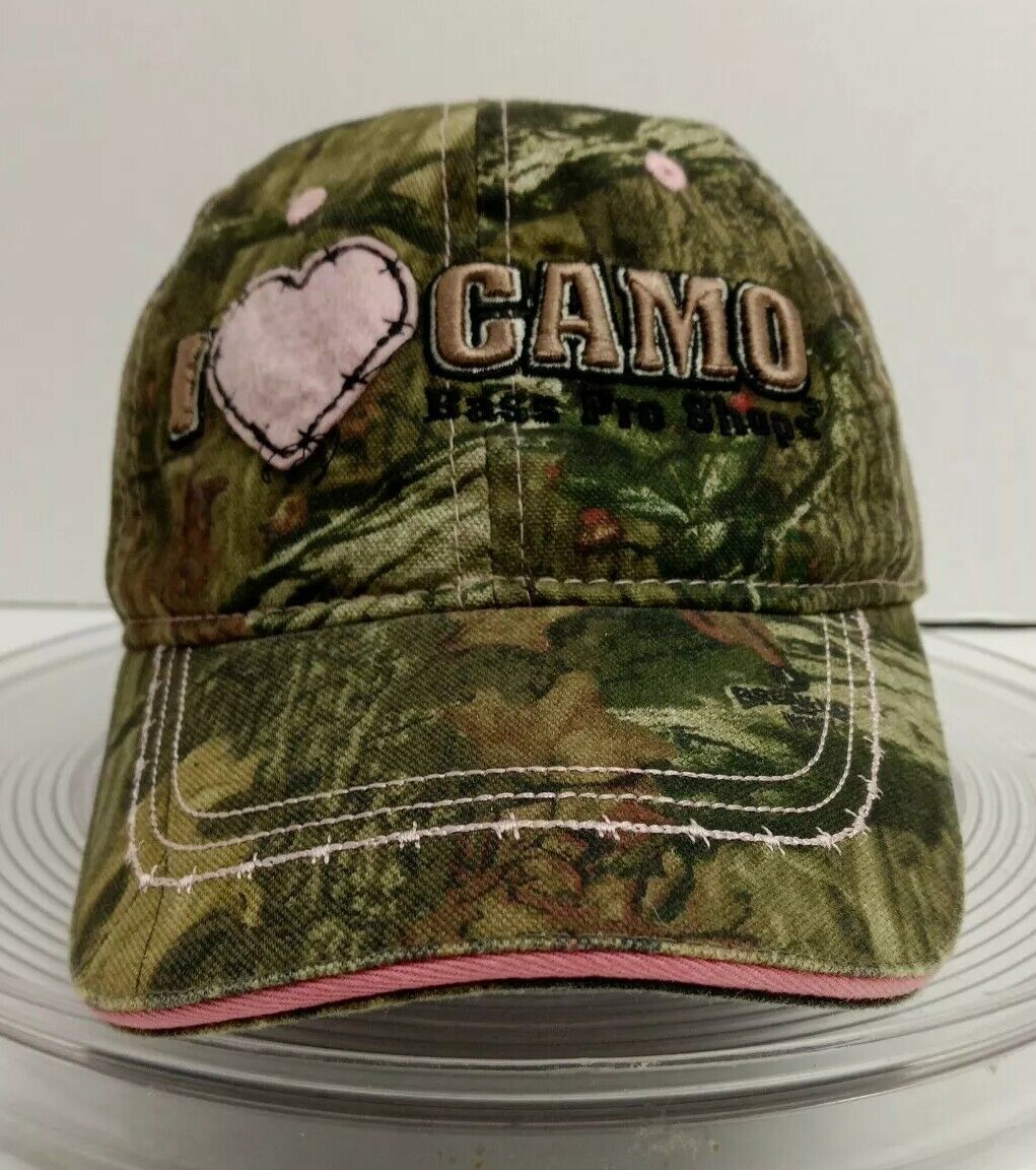 Women's Bass Pro Shops Baseball Cap Camo Pink Gone Hunting Adjustable Hat 