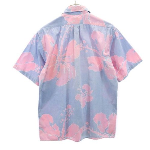 reyn spooner 70s Gold tag reverse print hibiscus pattern Short sleeve Aloha ... - Picture 2 of 9