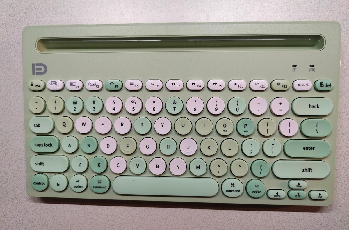 Wireless Keyboard Connect To 3 Devices 2.4G and Bluetooth, Green