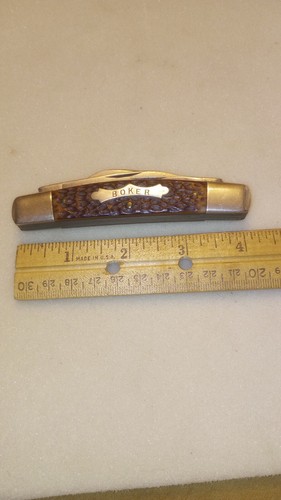 Vintage BOKER USA 5974 Tree Brand Large Congress Pocket Knife Brown Bone Handles - Picture 14 of 14