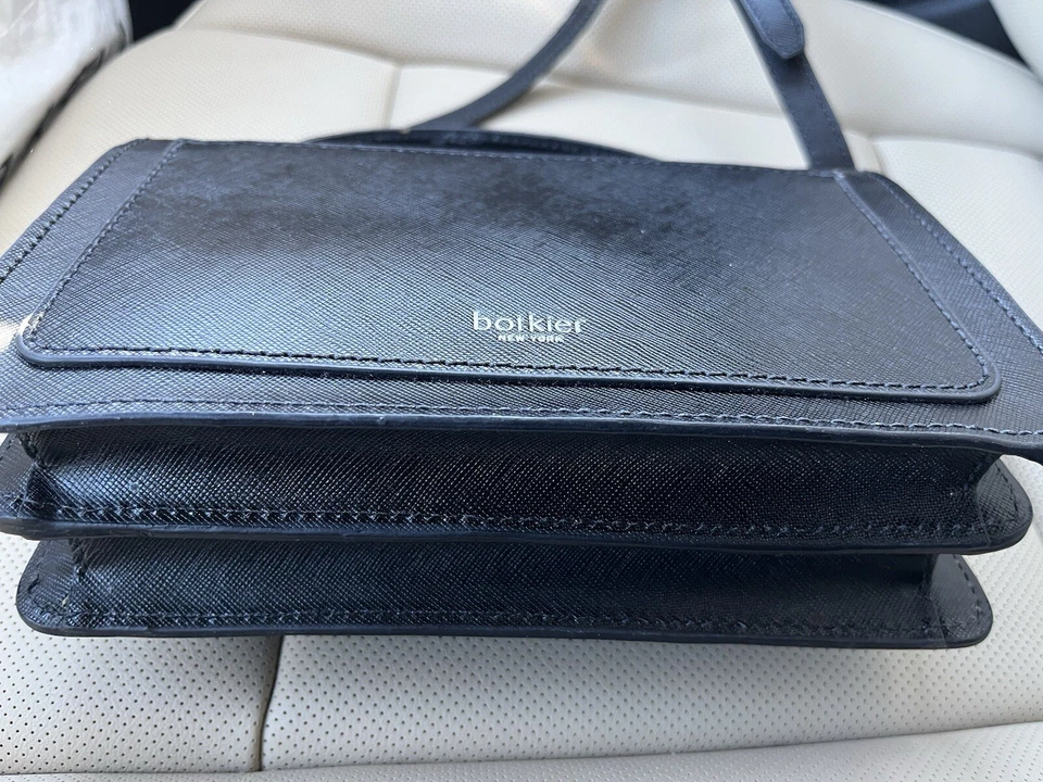 BOTKIER BANDOLERA NEGRA Bolso de Mano Muchos Compartimentos NUEVO Foto 3 de 4