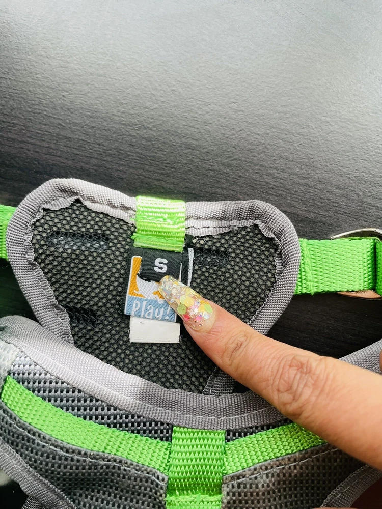 Dog Harness Hewvy Duty Adjustable Green/gray Small