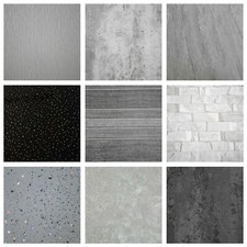 Grey White Black Sparkle Marble 10mm Bathroom Cladding Panels PVC Wet Wall