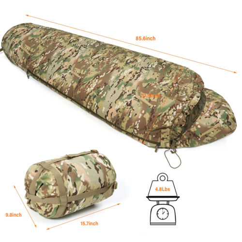 Sleeping System 4 Season Waterproof Cold MulticamMilitary Tactical Sleeping Bag - Picture 27 of 30