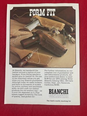 Bianchi Gun Leather Form Fitting Vintage 1978 Print Ad - Ad Only