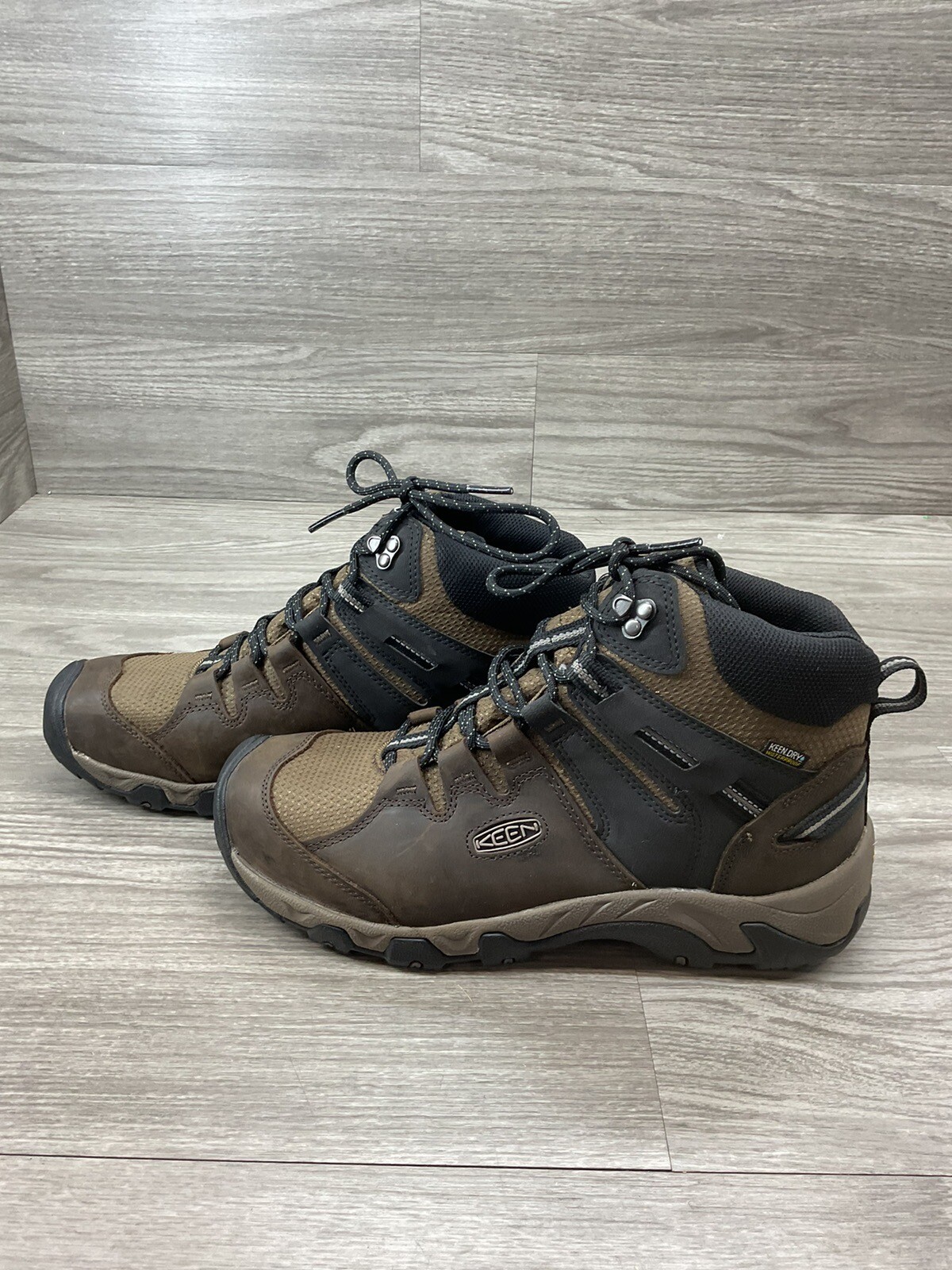 KEEN Stivaletti da trekking da uomo impermeabili alla caviglia alti trail taglia 11 marroni in pelle