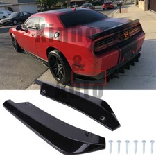 Sport Racing Glossy Black Rear Bumper Diffuser Splitter Canard For Dodge Charger