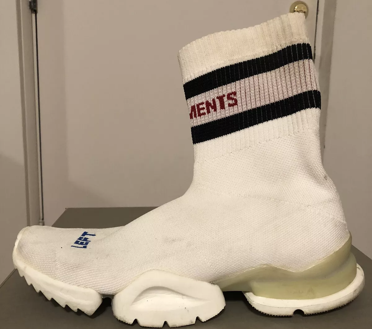 Vetements X Reebok White Top Sock Sneaker Size CN3308 | eBay