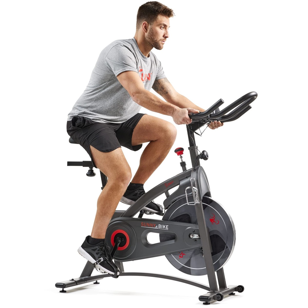 Indoor Cycling Exercise Bike with Magnetic/Felt Resistance and