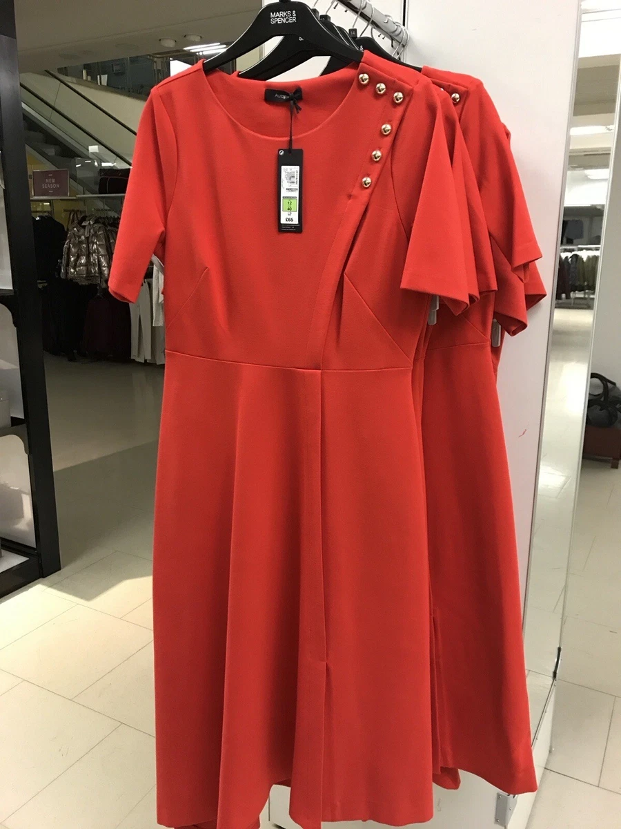 Marks and Spencer Autograph Collection Military Style Red Dress