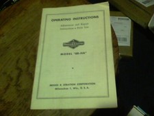 Briggs & Stratton Model 8B-HA Operating Instruction with parts list