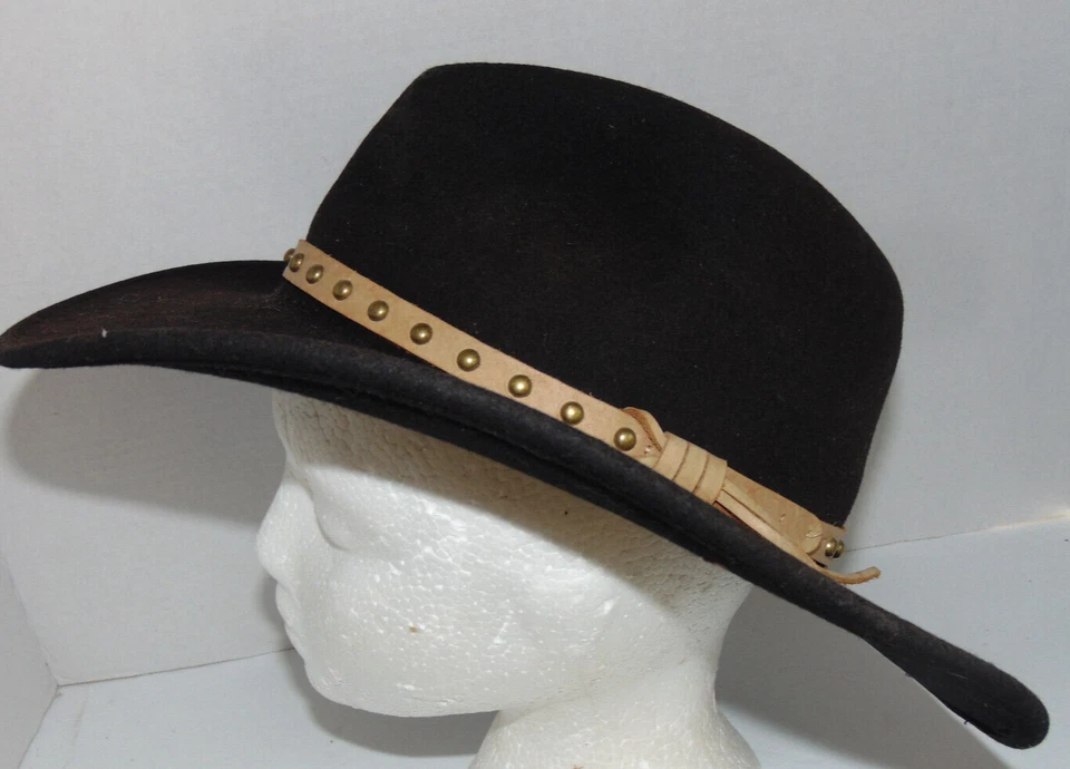 Vintage Golden Gate Hat Co  Desperado Black Wool Western Cowboy Hat Leather Band - Image 3 of 4