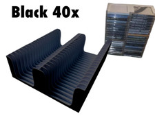 Black MiniDisc tray Holds 40 discs in cases storage/holder/stand/rack/box