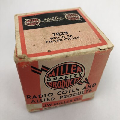  Vintage NOS J.W. Miller Co Quality Products 7825 2 AMP 600UH Filter Choke Coil 