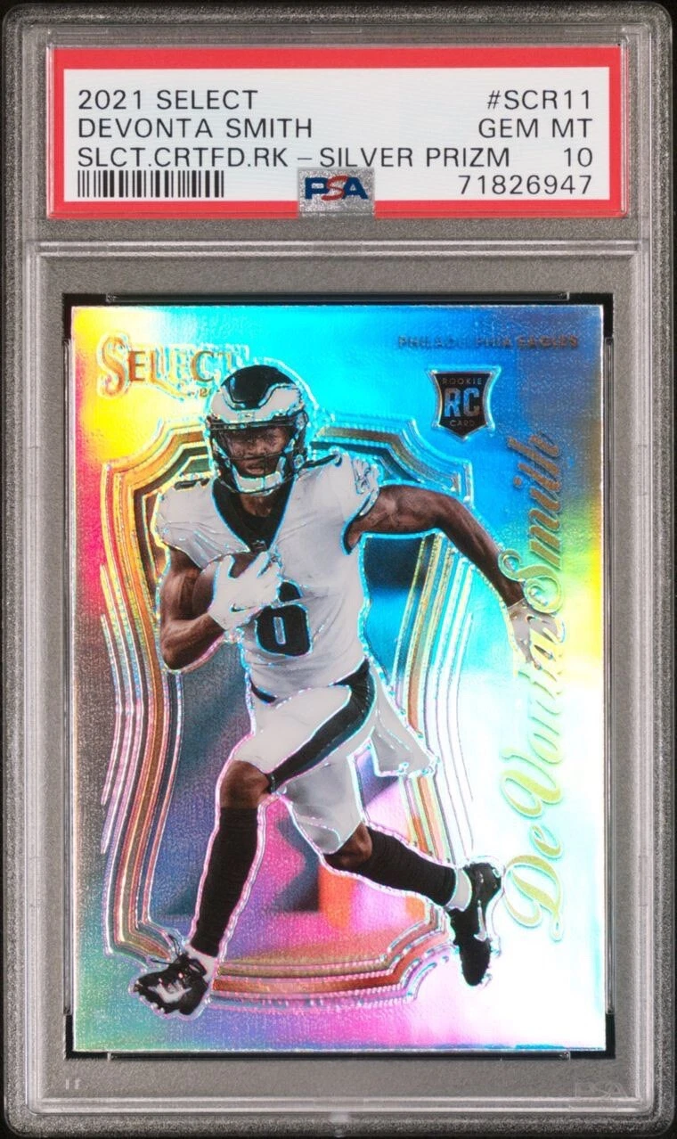 DeVonta Smith Panini Select Select Certified Rookies #SCR11 Silver Prizm