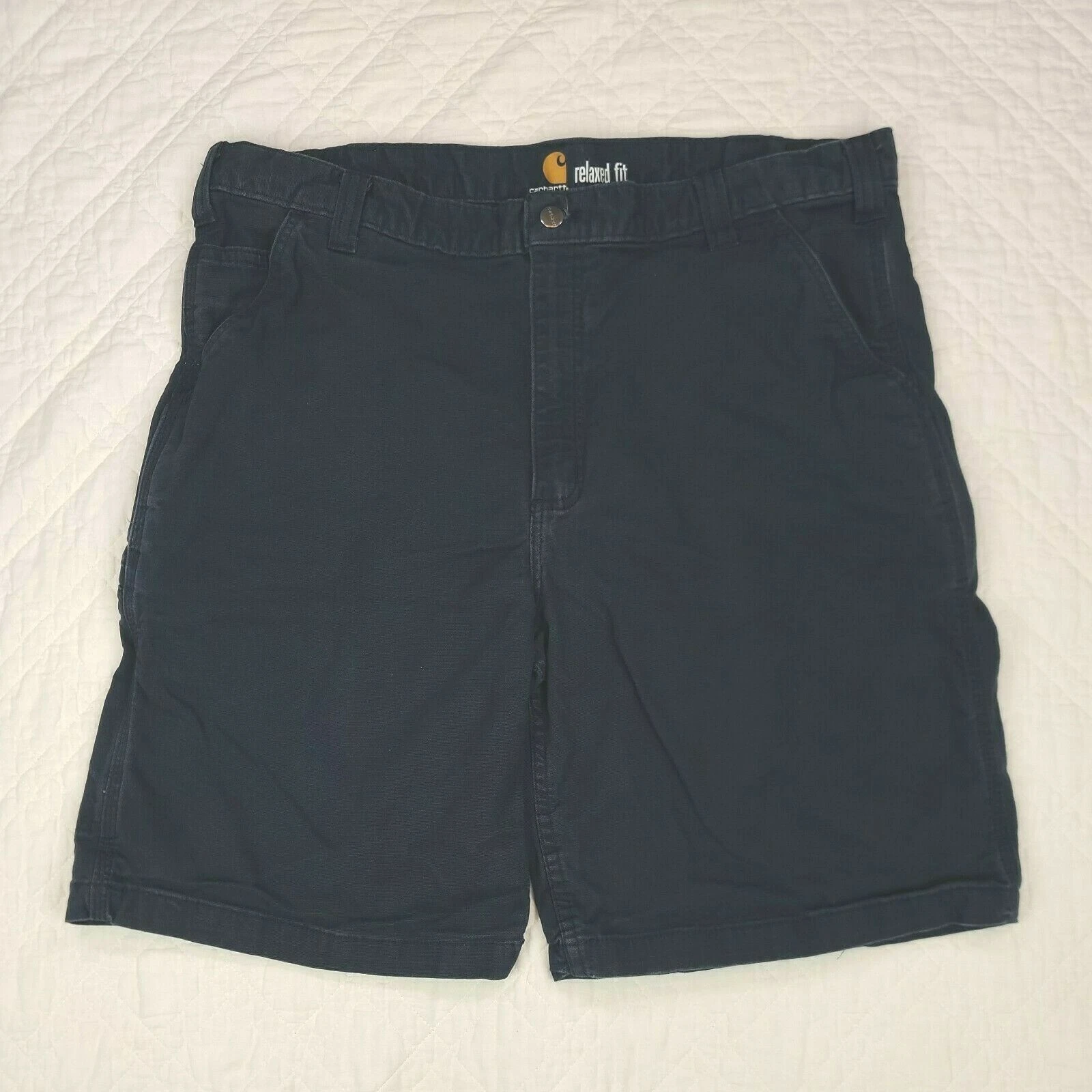 Carhartt Mens Blue Relaxed Fit Cargo Shorts Size 40