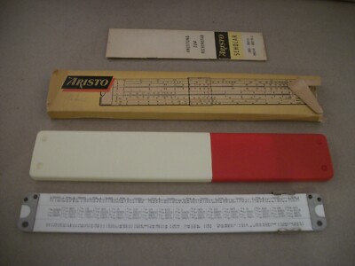 Vintage Aristo Acu-Math 12'' Slide Rule No. 500 with Case, Box and Manual