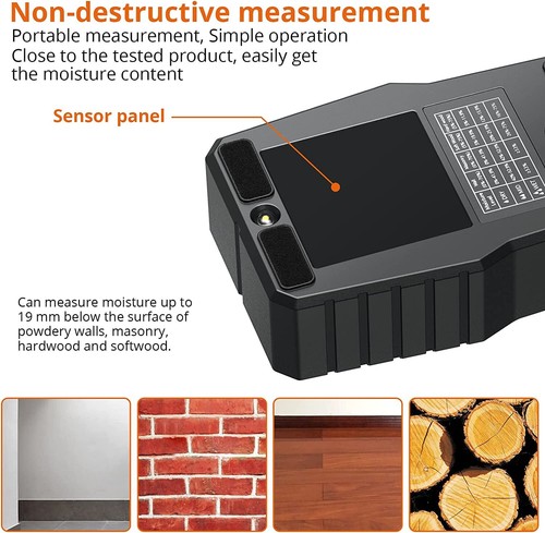 Proster Pinless Moisture Meter Wall Timber Wood Hygrometer Humidity Tester LCD - Picture 6 of 12