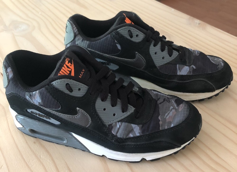 Nike Air Max 90 Camo Black & Gray Size 6.5Y (See Pics For Details)