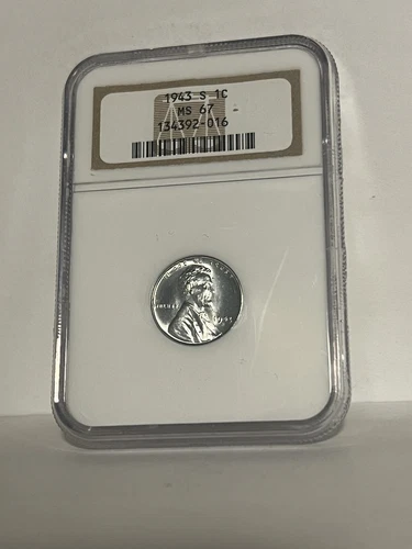 1943 S Lincoln Cent MS67 NGC Wartime Steel Wheat Penny Unc 1C San Francisco WOW!