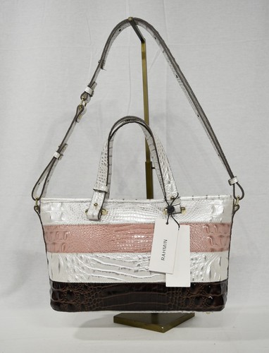 NWT Brahmin Mini Asher Leather Satchel/Shoulder Bag in Toasted Macaroon Cassini - Picture 5 of 12
