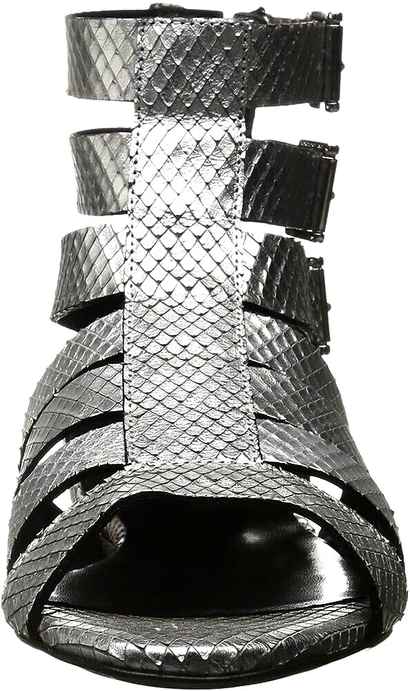 Just Cavalli Python Silver Flat Gladiator Sandal … - image 7