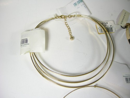 Lot of 6 Macys Assorted Choker Necklace Jewelry Gold Tone New With Original Tags - Picture 3 of 8