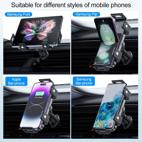 Car Mount Wireless Charger For Samsung Galaxy Z Fold 5 6 Automatic Car Holder UK - Picture 10 of 14