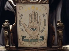 New Palmistry Wood & Canvas Wall Art 19x13 Hand Fortune Occult Witchy Decor