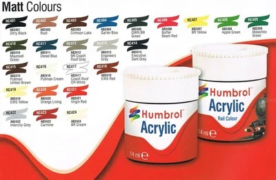 (€128,57/1l) Humbrol Acrylfarbe Railway Color 14ml 21 Farben zur Auswahl