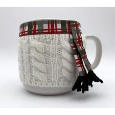 Coffee Cup Sweater Mug Winter Wonder Lane, Home for Holidays Plaid READ