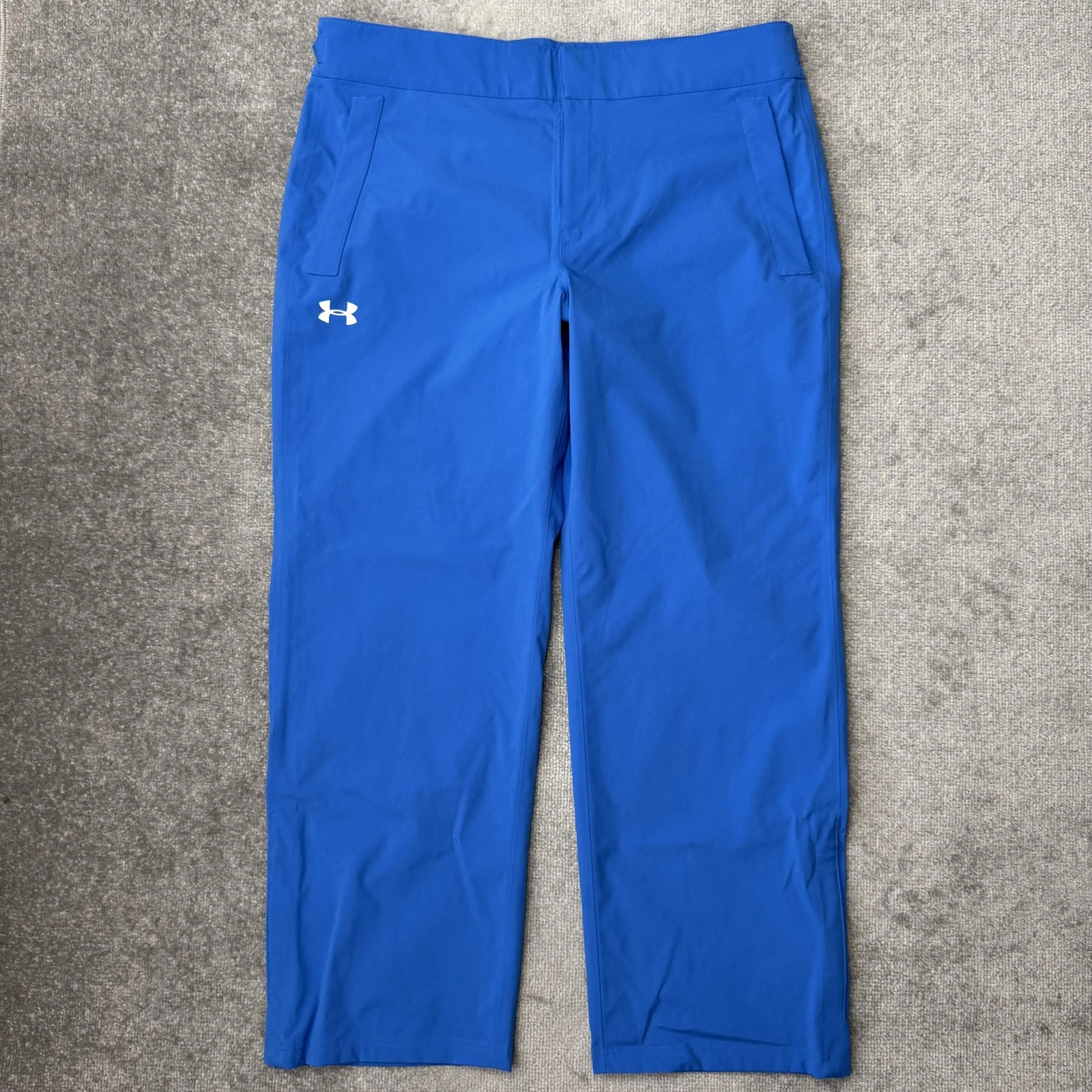 Under Armour Pants Mens XL Blue Water-Resistant Rain Golf Adjustable Waist Zip