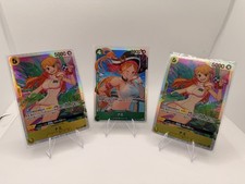 Bandai One Piece Card Game Nami Alternate Art Holo Lot 3 Cards OP08-OP14Japanese