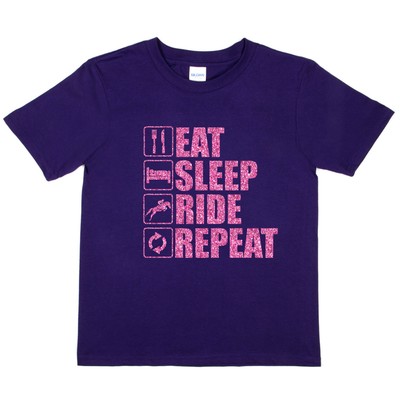Eat Sleep Ride Repeat Reiten Pony lustige Mädchen Kinder T-Shirt