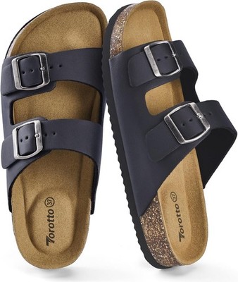 Torotto Damen Pantoletten Sandalen Leder Clogs Hausschuhe Arbeitsschuhe Bequem