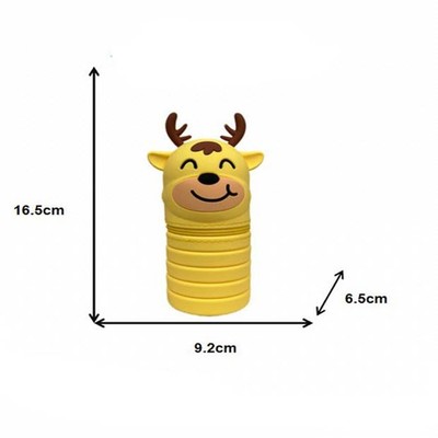 Cute Cartoon Silicone Telescopic Pencil Holder Desk Organizer Stationery Storage