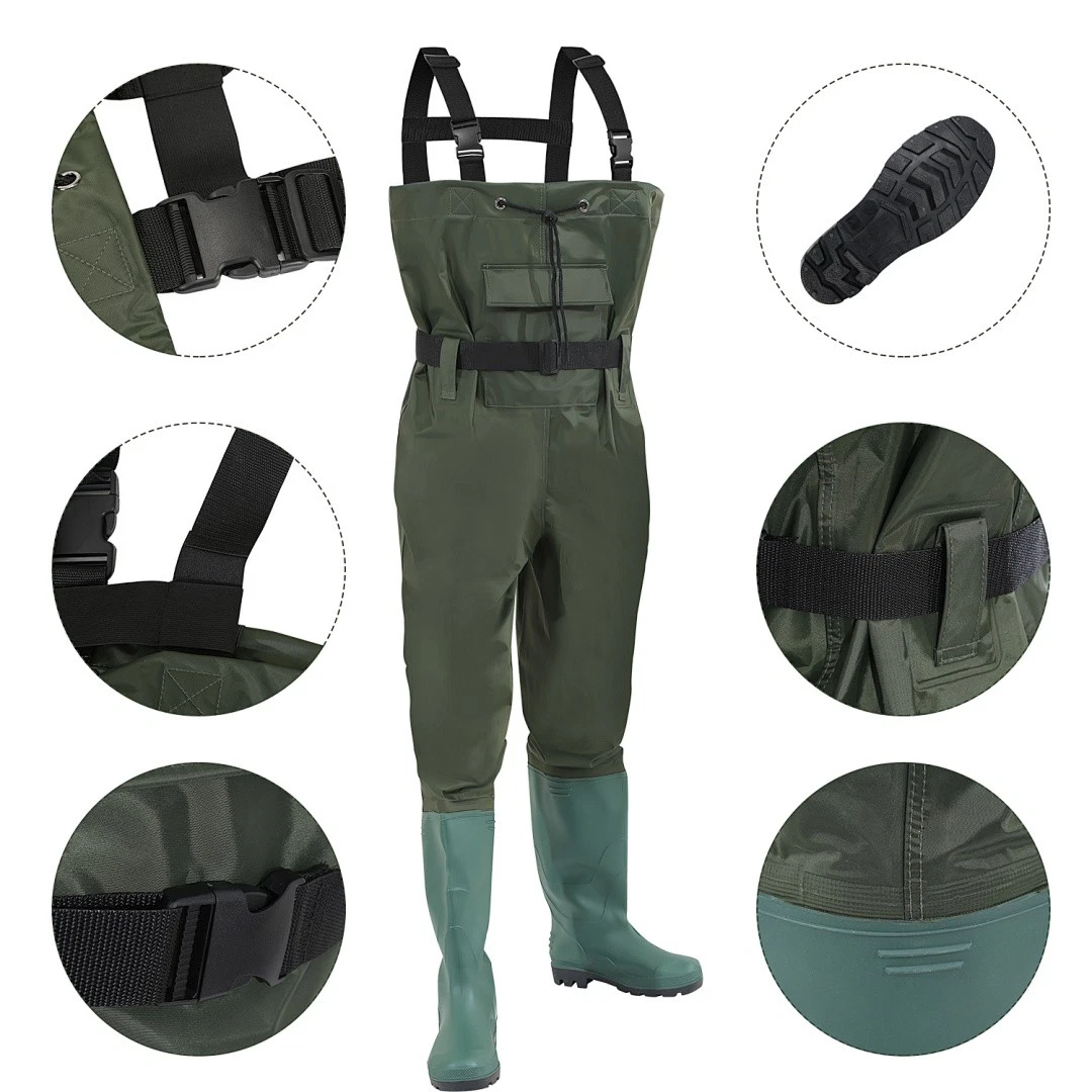 Pantalones de baño pantalones de estanque PREMIUM pescador costero talla con gancho pantalones de pesca PVC talla 42-47