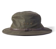 Filson Insulated Packer Hat Otter Green Tin Cloth Size S Made In USA