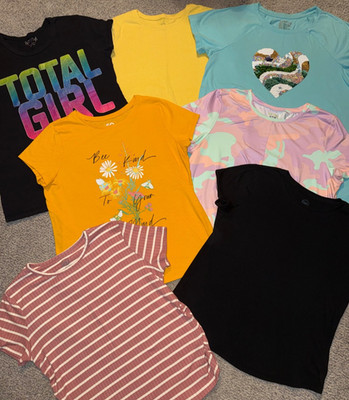 Wonder Nation Cat & Jack Tek Gear Girl's LOT XXL 18 plus t-shirt LOT
