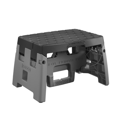 Black & Gray Folding Step Stool 1-Step Type 1A W/ Heavy Duty & Space Saving