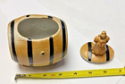 OLD VINTAGE CERAMIC PORCELAIN GERMAN BEER RELISH MUSTARD DISH W FIGURAL LID — photo 4