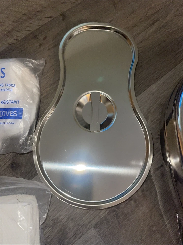 Nuevo confort e higiene: juego de sartenes grandes de acero inoxidable para cama bolsas-30 forros y guantes Foto 4 de 4