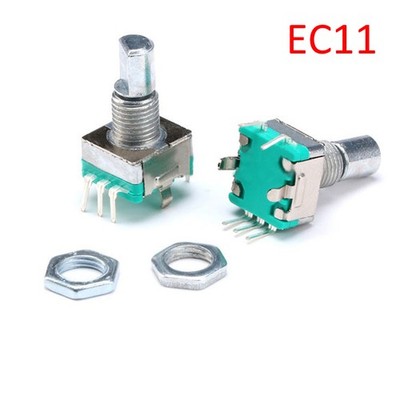 Encoder 15/20 Impulse, Taster 6mm Metallachse stehend Print-Drehimpulsgeber EC11