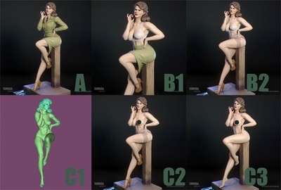 Peggy Carter 3D Printing Figure Unpainted Model GK Sculpture Blank Kit Statue