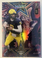 2023 Leaf AutoMania American Football 1/1 JJ McCarthy  Cosmic Starburst / Foil E