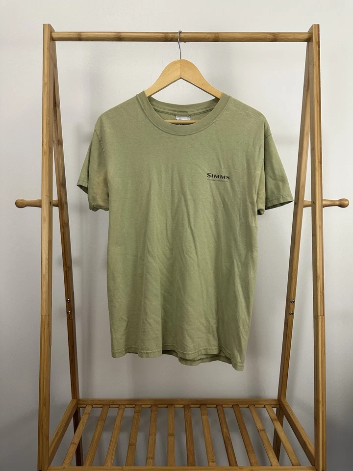 VTG Simms Fishing Products Rainbow Trout Worn Outdoor Camping T-Shirt Size M - Image 2 of 4