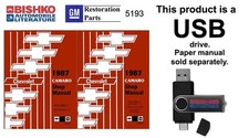 1987 Chevrolet Camaro Factory Shop Service Manual Usb Drive