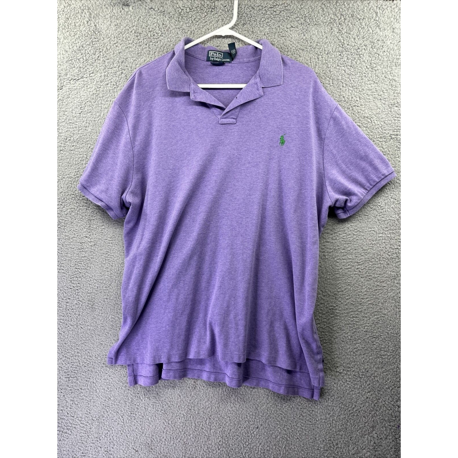 Polo Ralph Camicia XXL Personalizzata Vestibilità Viola Manica Corta Verde Pony Golf 2XL