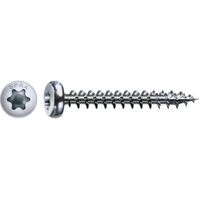 SPAX Universalschraube, 6 x 60 mm, 200 Stück, Vollgewinde, Halbrundkopf, T-STAR